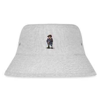 Pirat mit Holzbein Augenklappe Geschenkidee - Stanley/Stella recycelter Bucket Hat - Grau meliert - Vorne