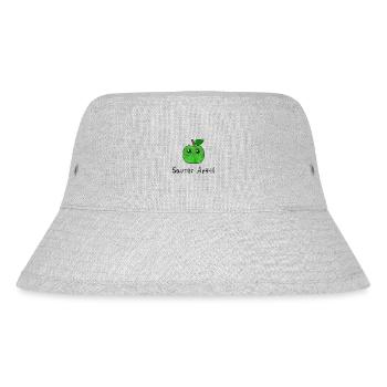 Saurer Apfel Vegan Frucht Wortwitz Geschenk Idee - Stanley/Stella recycelter Bucket Hat - Grau meliert - Vorne