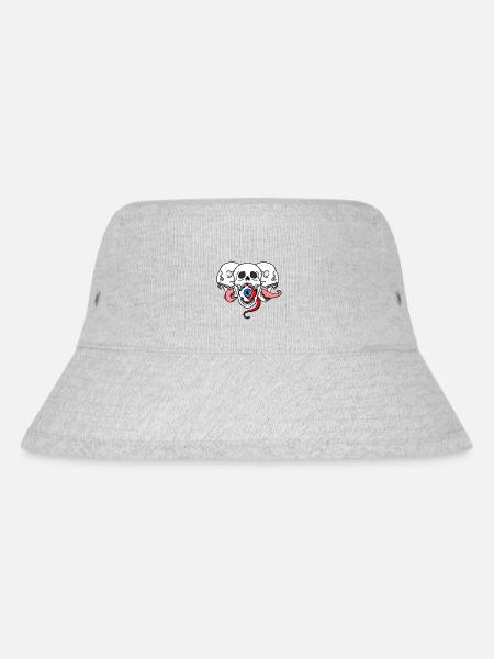 Tri-Schädel - Stanley/Stella recycelter Bucket Hat - Grau meliert