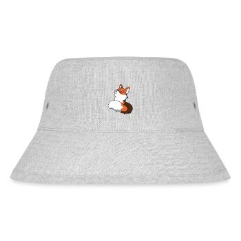 Sly fox with glasses gift idea nerd idea - Stanley/Stella Recycled Bucket Hat - heather grey - Front