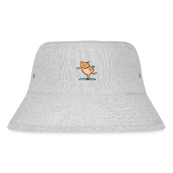 Katze beim Sport - Stanley/Stella recycelter Bucket Hat - Grau meliert - Vorne