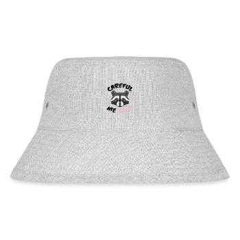 Waschbär - Vorsicht ich beiße - Stanley/Stella recycelter Bucket Hat - Grau meliert - Vorne