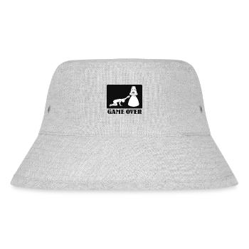 Game Over Hochzeit Heiraten Ehe Lustig Scherz - Stanley/Stella recycelter Bucket Hat - Grau meliert - Vorne