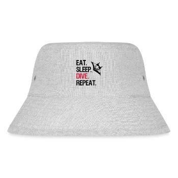 Eat Sleep Dive Repeat - Manta Ray - Vector Design - Stanley/Stella Recycled Bucket Hat - heather grey - Front