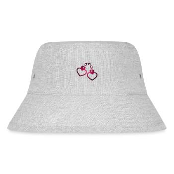Handschelle Herz - Stanley/Stella recycelter Bucket Hat - Grau meliert - Vorne