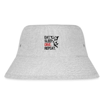 Eat Sleep Dive Repeat - Manta Schwarm - Stanley/Stella recycelter Bucket Hat - Grau meliert - Vorne