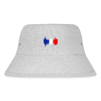 Frankreich blau weiß rot - Stanley/Stella recycelter Bucket Hat - Grau meliert - Vorne