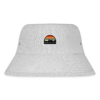 Montpellier Frankreich Skyline Silhouette französische Flagge - Stanley/Stella recycelter Bucket Hat - Grau meliert - Vorne