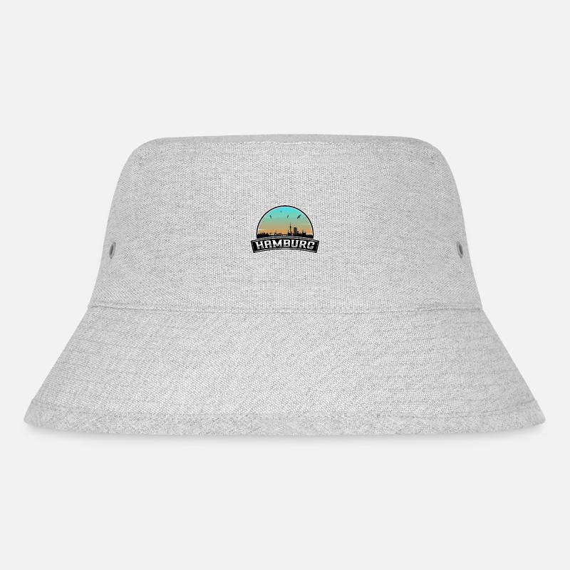 Hamburg Deutschland Skyline Deutsches Souvenir - Stanley/Stella recycelter Bucket Hat - Grau meliert