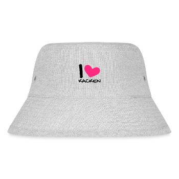 Ich liebe Kacken - Stanley/Stella recycelter Bucket Hat - Grau meliert - Vorne