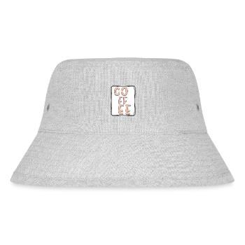 Kaffee Typo Panel - Stanley/Stella recycelter Bucket Hat - Grau meliert - Vorne