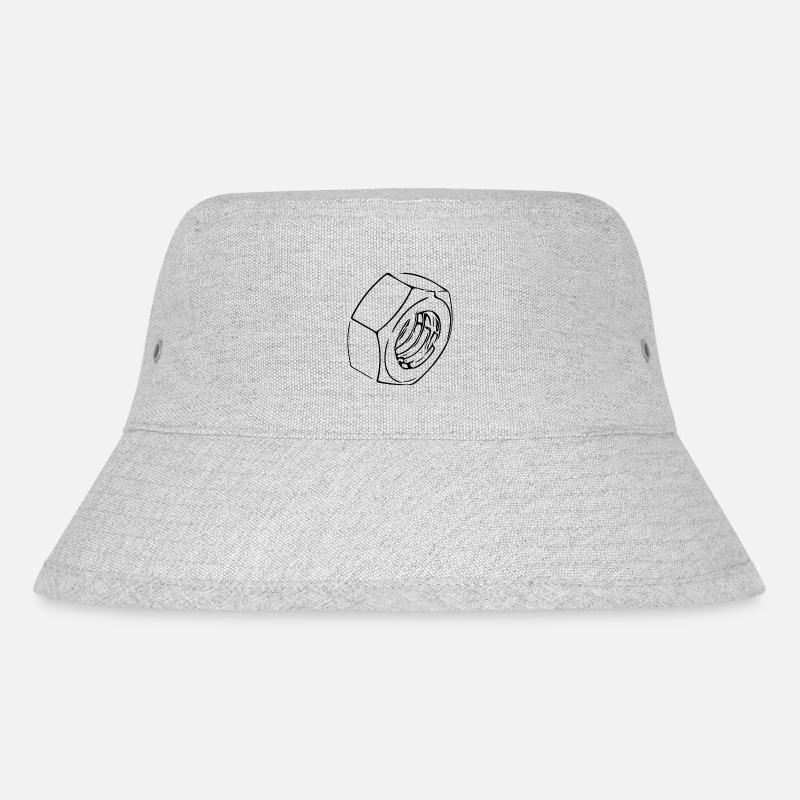 Schraubenmutter mit vintage Gewinde - Stanley/Stella recycelter Bucket Hat - Grau meliert
