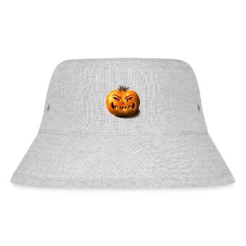 burning pumkin/ Halloween Kürbis - Stanley/Stella recycelter Bucket Hat - Grau meliert - Vorne