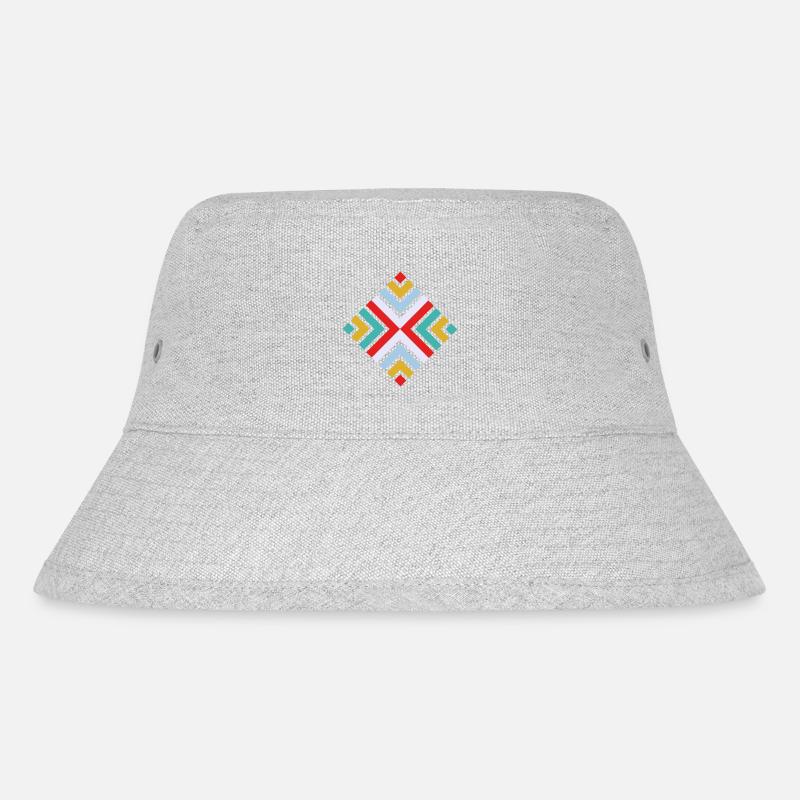 Folk geometric pattern - Stanley/Stella Recycled Bucket Hat - heather grey