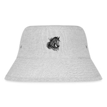 Stolzer Hengst Porträt mit Mähne im Wind Pferde - Stanley/Stella recycelter Bucket Hat - Grau meliert - Vorne
