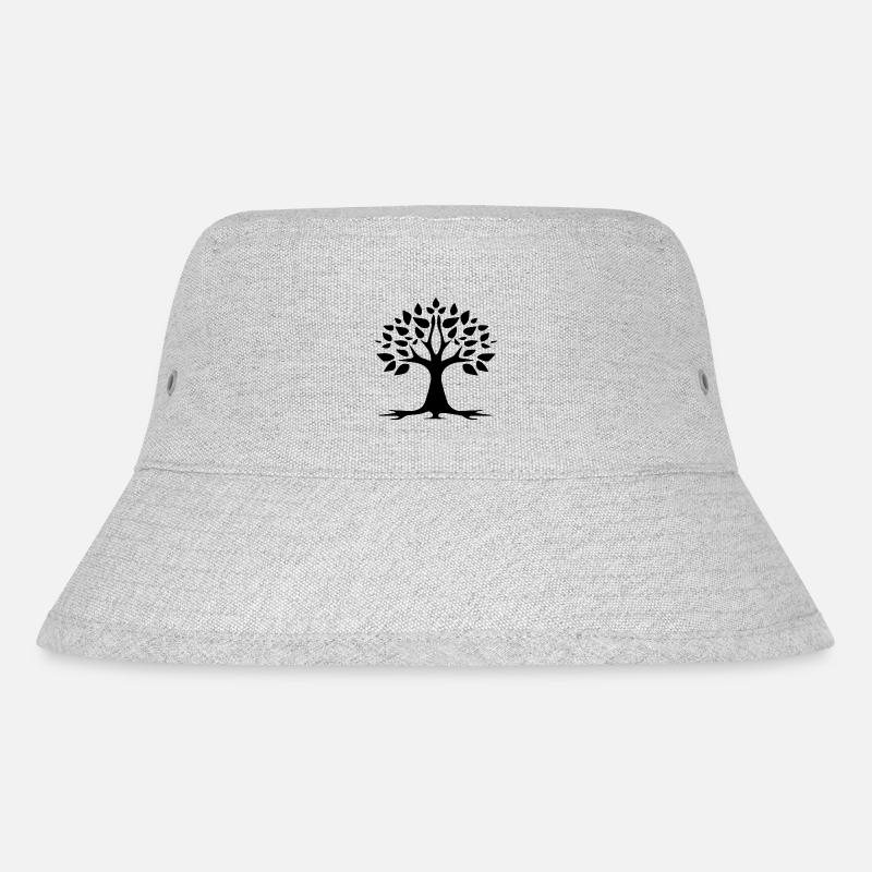 Stilisiertes Baum einfaches Tattoo Logo - Stanley/Stella recycelter Bucket Hat - Grau meliert