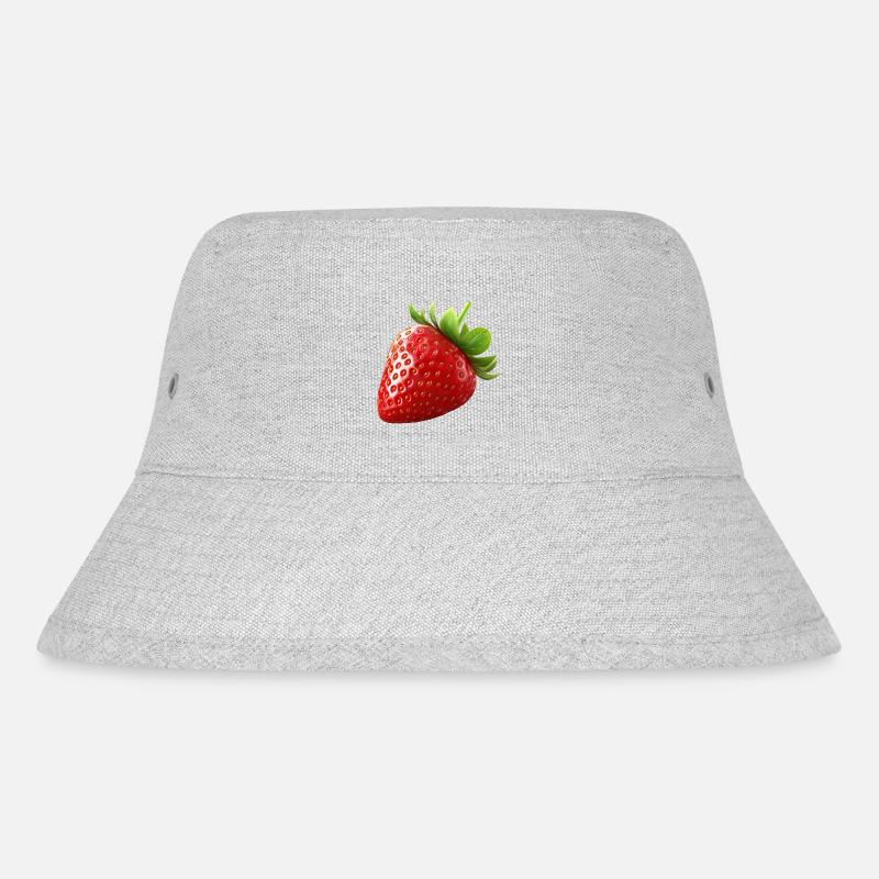 Erdbeere - Stanley/Stella recycelter Bucket Hat - Grau meliert