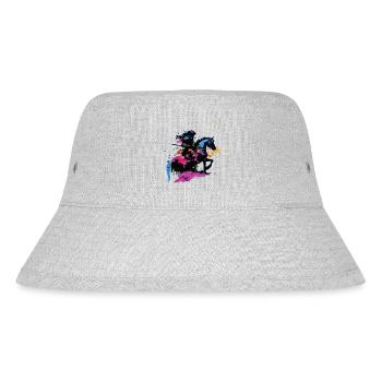 Reiter Pferd bunt - Stanley/Stella recycelter Bucket Hat - Grau meliert - Vorne