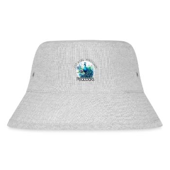 Pfau Blumen Pfauenfeder Exotisch Farbenfroh Bunt - Stanley/Stella recycelter Bucket Hat - Grau meliert - Vorne