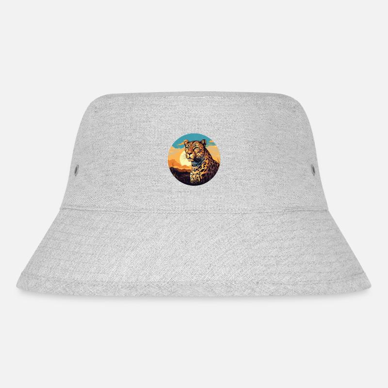 Leopard - Stanley/Stella recycelter Bucket Hat - Grau meliert