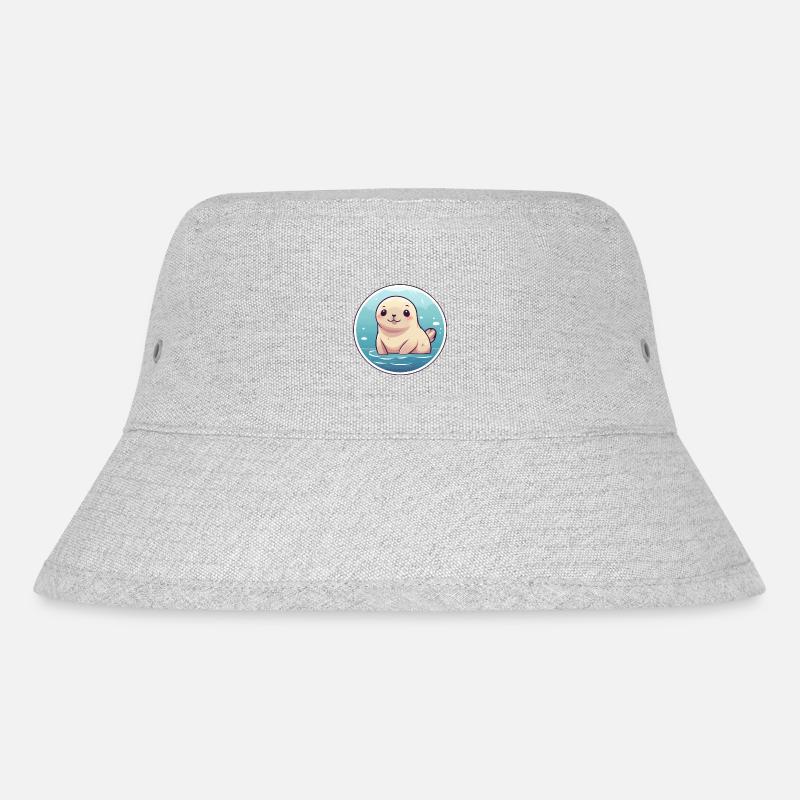 Robbe Kawaii - Stanley/Stella recycelter Bucket Hat - Grau meliert