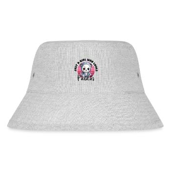 Panda Just A Girl Who Loves Pandas Panda Bear Love - Stanley/Stella Recycled Bucket Hat - heather grey - Front