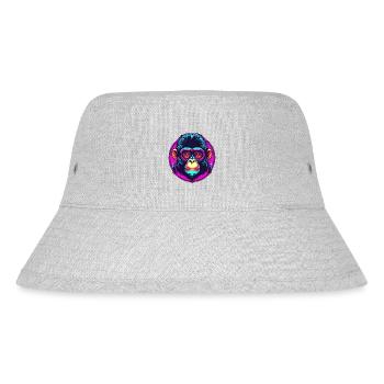 Disco Affe / Neon / Tier / Zoo / Brille / cool - Stanley/Stella recycelter Bucket Hat - Grau meliert - Vorne