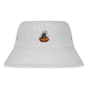 Halloween Pumpkin Bat Spell Haunted House - Stanley/Stella Recycled Bucket Hat - heather grey - Front