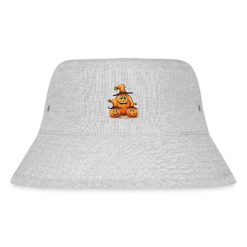Smiling Halloween Family Pumpkin with Spell Hat - Stanley/Stella Recycled Bucket Hat - heather grey - Front