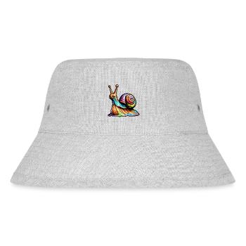 Schnecke / Tier / kriechen / Schleimig / langsam - Stanley/Stella recycelter Bucket Hat - Grau meliert - Vorne
