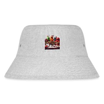 Humorvolle Monster-Weihnachtsszene - Stanley/Stella recycelter Bucket Hat - Grau meliert - Vorne