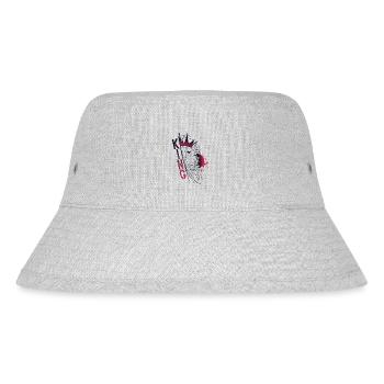 Skizze Müll Löwe - KÖNIG - Stanley/Stella recycelter Bucket Hat - Grau meliert - Vorne