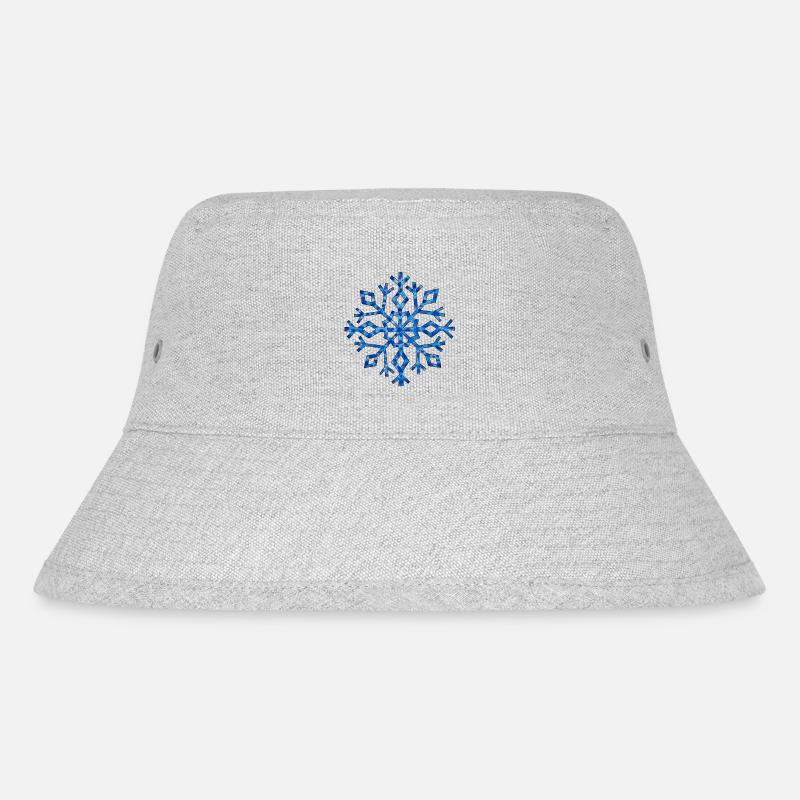 Snow Crystal Snowflake Ice Crystal Winter Time - Stanley/Stella Recycled Bucket Hat - heather grey