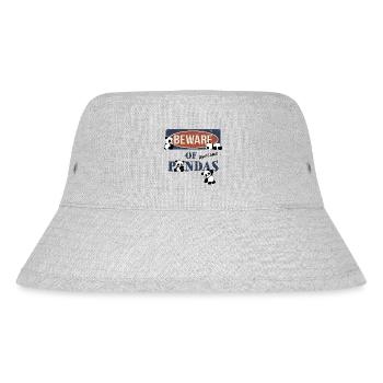 Beware Of Awesome Kawaii Pandas! Panda Warning Sign - Stanley/Stella Recycled Bucket Hat - heather grey - Front