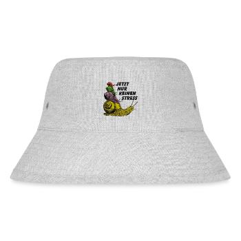 Keinen Stress Schnecken übereinander und Spruch - Stanley/Stella recycelter Bucket Hat - Grau meliert - Vorne