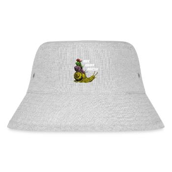 Keine Hektik Schnecken übereinander und Spruch - Stanley/Stella recycelter Bucket Hat - Grau meliert - Vorne