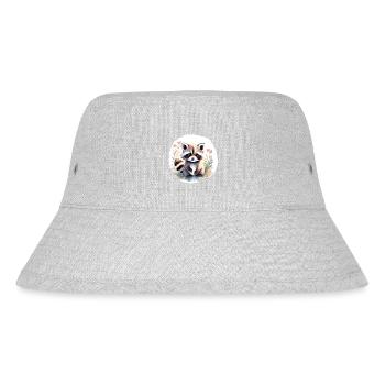 Waschbär Aquarell - Stanley/Stella recycelter Bucket Hat - Grau meliert - Vorne