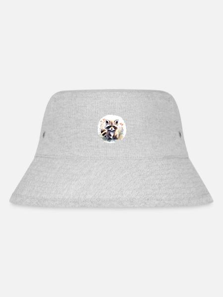 Waschbär Aquarell - Stanley/Stella recycelter Bucket Hat - Grau meliert