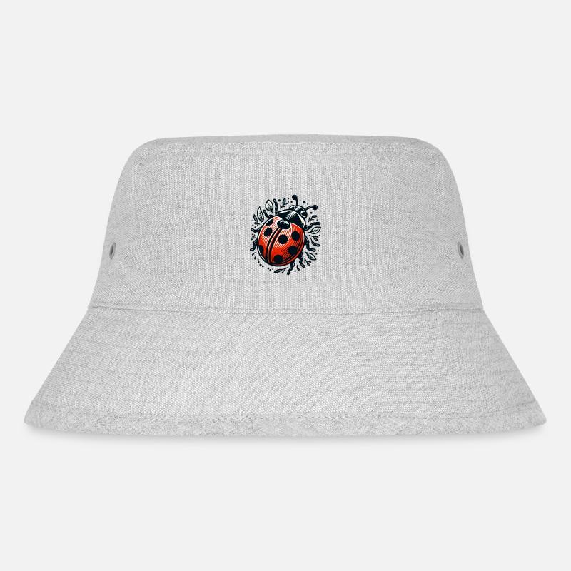 MARIENKÄFER LADYBUG FLUGKÄFER PUNKTE INSEKT GLÜCK - Stanley/Stella recycelter Bucket Hat - Grau meliert