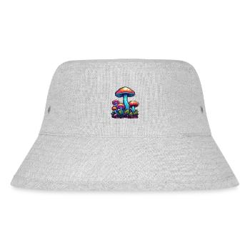 Pilz / Mushroom / Wiese / Wald / Goa / Psy - Stanley/Stella recycelter Bucket Hat - Grau meliert - Vorne