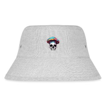 Pilz / Mushroom / Wiese / Wald / Goa / Psy - Stanley/Stella recycelter Bucket Hat - Grau meliert - Vorne