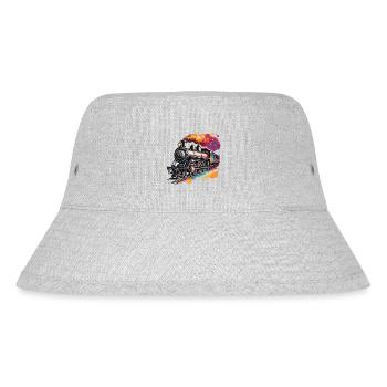 Zug / Lokomotive / Dampflok / Eisenbahn / Lock - Stanley/Stella recycelter Bucket Hat - Grau meliert - Vorne