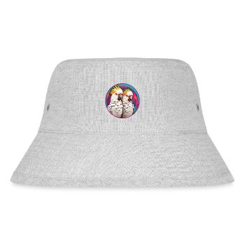 Kakadus Kakadupärchen im bunten Farbkreis - Stanley/Stella recycelter Bucket Hat - Grau meliert - Vorne