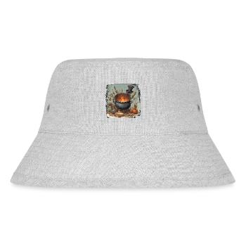 Kochtopf / Hexenkessel / Halloween / Zauberei - Stanley/Stella recycelter Bucket Hat - Grau meliert - Vorne