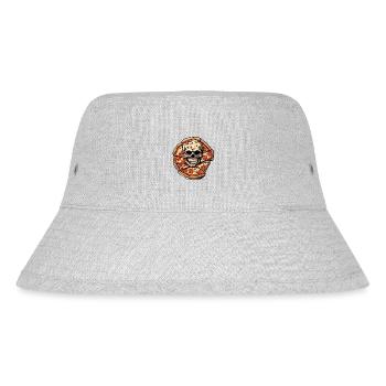Pizza / Fast Food / Italienisch / Margherita - Stanley/Stella recycelter Bucket Hat - Grau meliert - Vorne