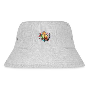 Ahornblatt / Herbst / Laub / Wald / Natur - Stanley/Stella recycelter Bucket Hat - Grau meliert - Vorne