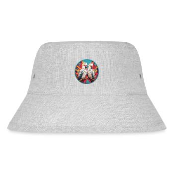 Kakadus Kakadupärchen im bunten Farbkreis - Stanley/Stella recycelter Bucket Hat - Grau meliert - Vorne