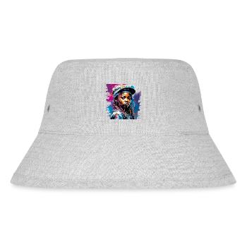 Rapper / Hip Hop / Song / Cool / Rhymes / Beat - Stanley/Stella Recycled Bucket Hat - heather grey - Front