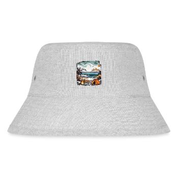 Forêt / Sauvage / Tente / Sauvage / Arbres / Vie - Bob recyclé Stanley/Stella - gris chiné - Devant