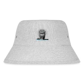 Katze elektrisch, Katze witzig, Katze lustig - Stanley/Stella recycelter Bucket Hat - Grau meliert - Vorne
